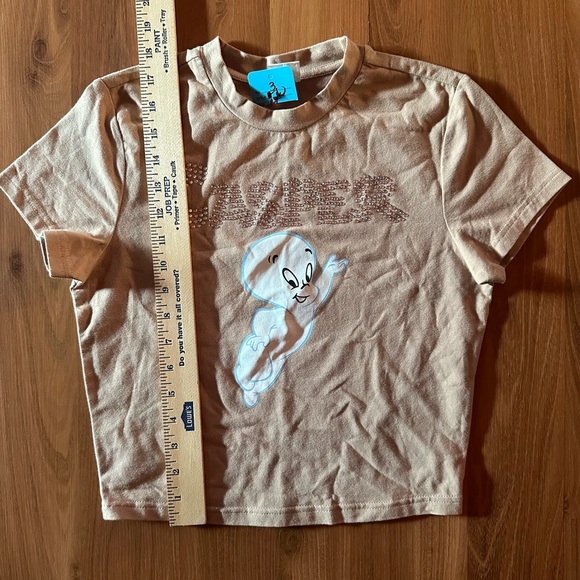 NWT Casper rhinestone embellished crop top T-shirt, size medium 👻 - Picture 4 of 8
